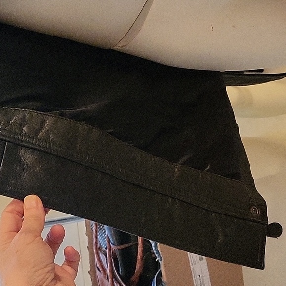 MARC By Andrew Marc size M Black Leather Belted Zippered Pockets Coat Jacket - Picture 9 of 13